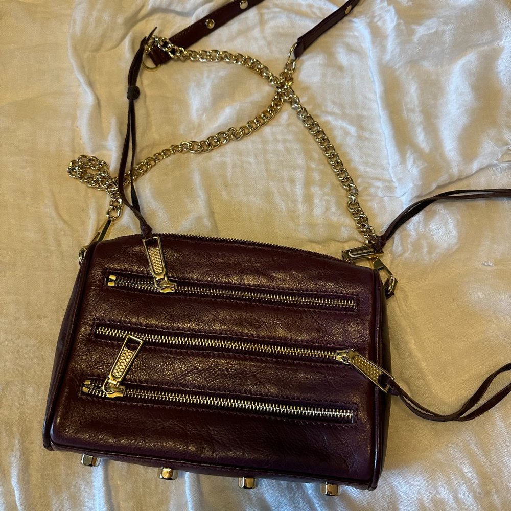 Rebecca Minkoff Burgundy Crossbody Bag with Gold Accents - Picture 5 of 5